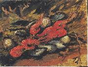 Vincent Van Gogh Still Life with Mussels and Shrimp painting